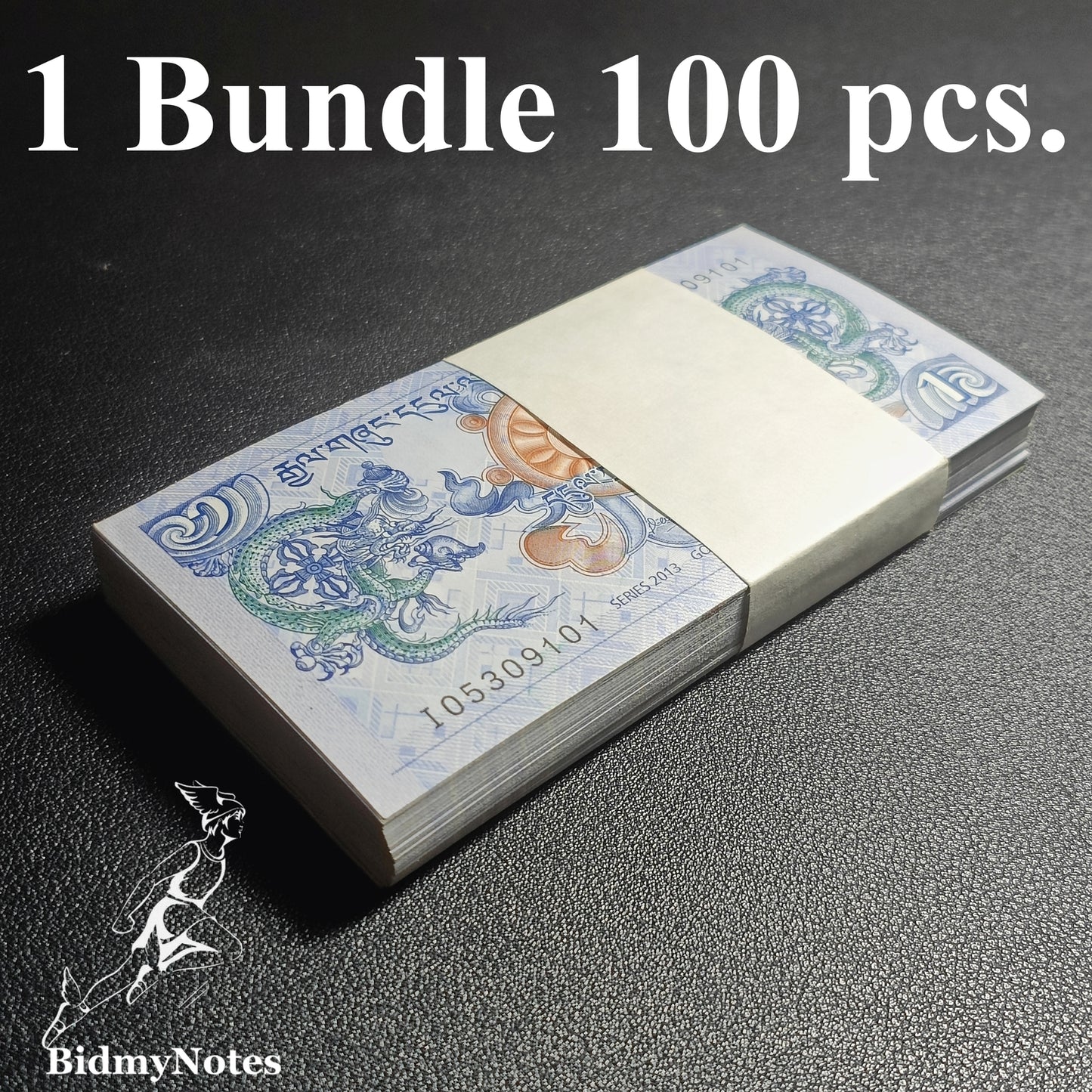 Bhutan 1 Ngultrum 2013 P 27b Simtokha Dzong Dragons UNC 1 Bundle 100 pcs.