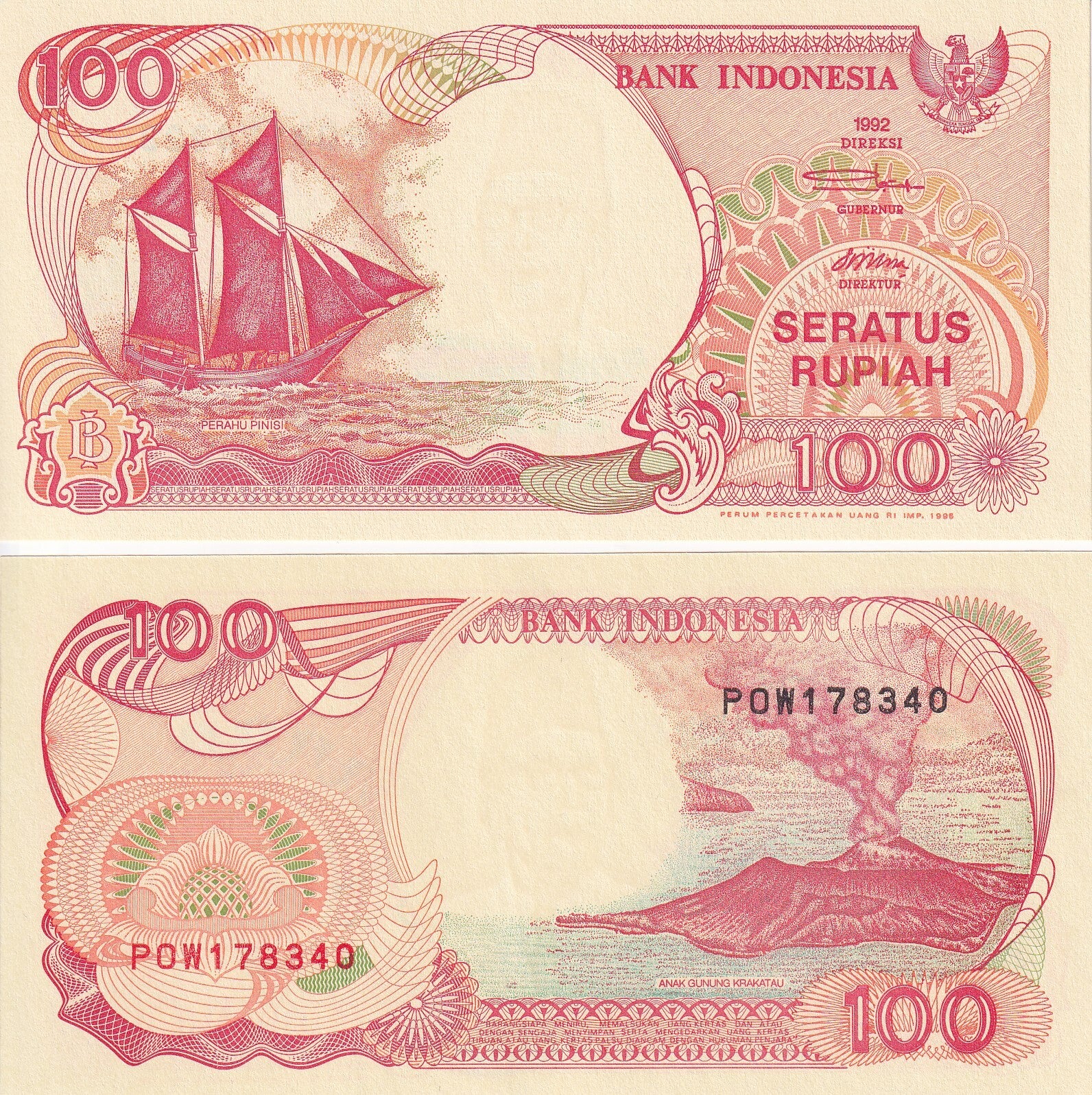 Indonesia 100 Rupiah 1992/1995 P 127d UNC