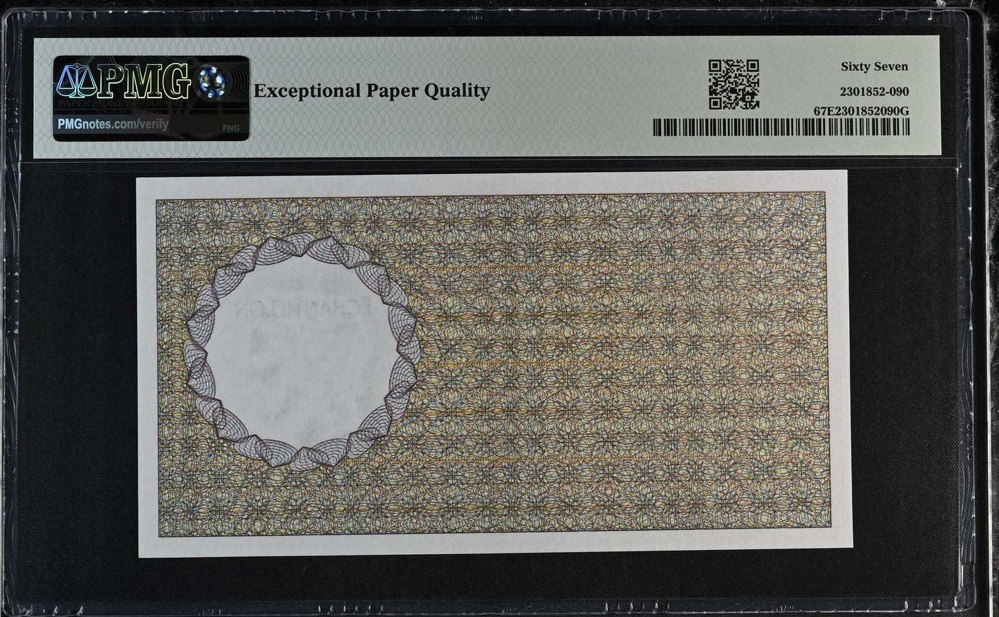 Banque du France (FRA) Test Note No Units Jupiter UNC PMG 67 EPQ