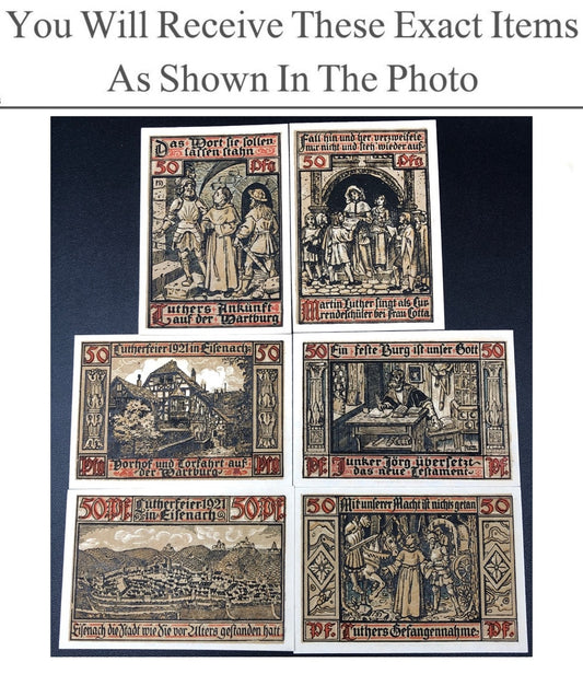Germany Notgeld EISENACH 50 Pfennig 1921 Full Set 6 pcs
