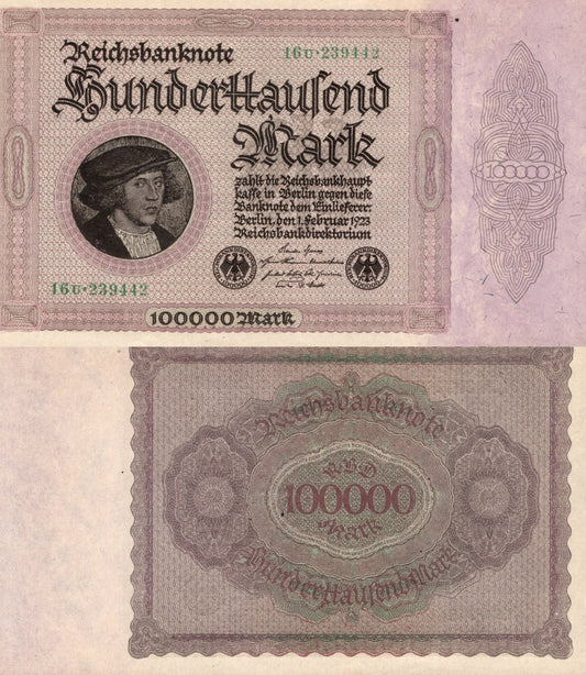 Germany 100000 Mark 1923 P 83d UNC