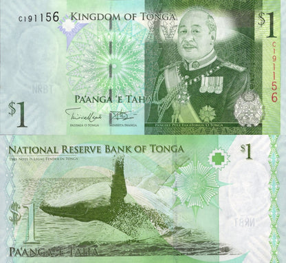 Tonga 1 Pa'anga ND 2009/2014 P 37 UNC FOXING