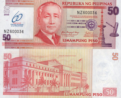 Philippines 50 Piso 2009 P 201 UNC Commemorative
