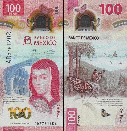 Mexico 100 Pesos 2020 P 134 Polymer UNC
