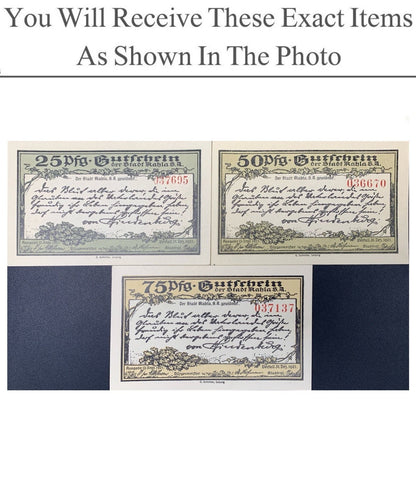 Germany Notgeld KAHLA 25 50 75 Pfennig 1921 Full Set 3 pcs