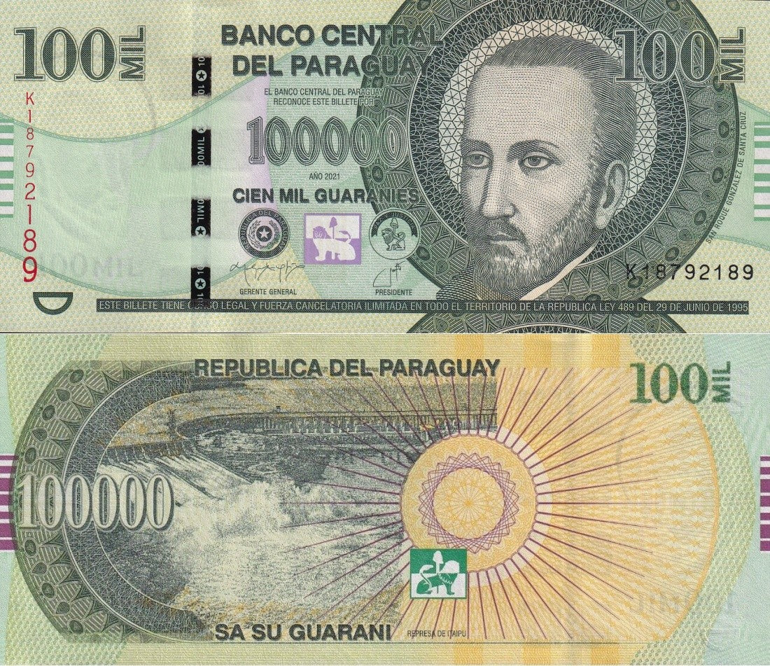 Paraguay 100000 Guaranies 2021 P 240 UNC