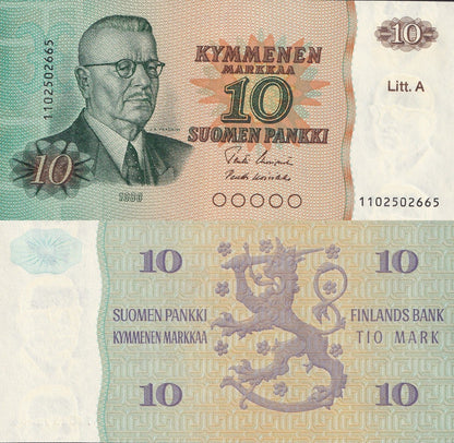 Finland 10 Markkaa 1980 P 112 Litt. A UNC