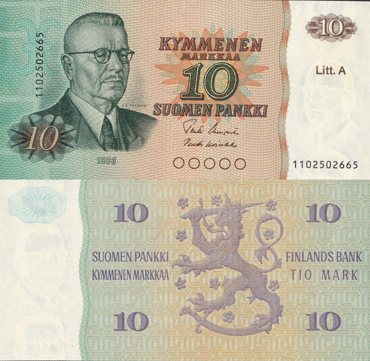 Finland 10 Markkaa 1980 P 112 Litt. A UNC
