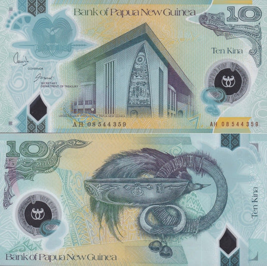 Papua New Guinea 10 Kina 2008 P 30a Polymer UNC