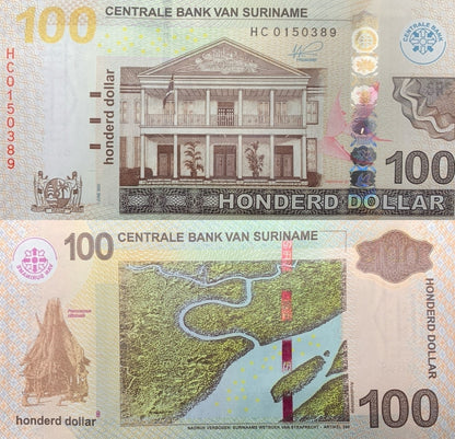 Suriname 100 Dollars 2020 P 166 UNC