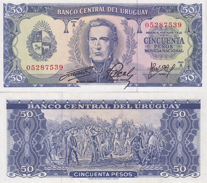 Uruguay 50 Pesos 1967 P 46 UNC