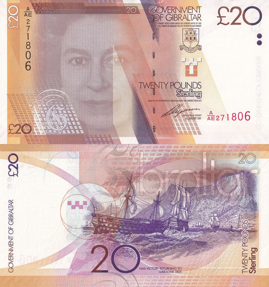 Gibraltar 20 Pounds Sterling 2011 P 37 UNC