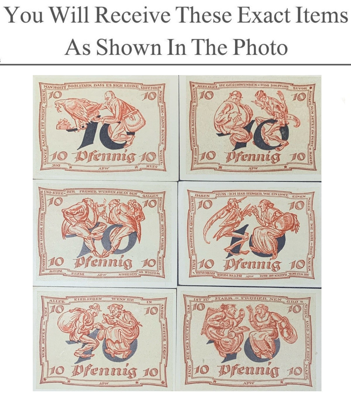 Germany Notgeld URNSTADT 10 Pfennig 1921 Full Set 6 pcs