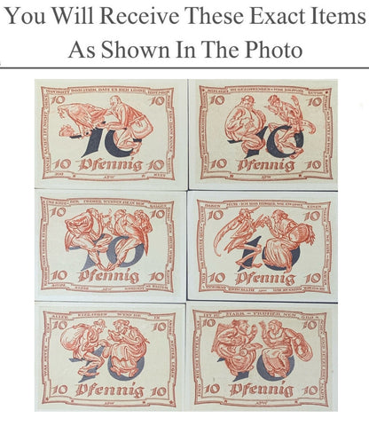 Germany Notgeld URNSTADT 10 Pfennig 1921 Full Set 6 pcs