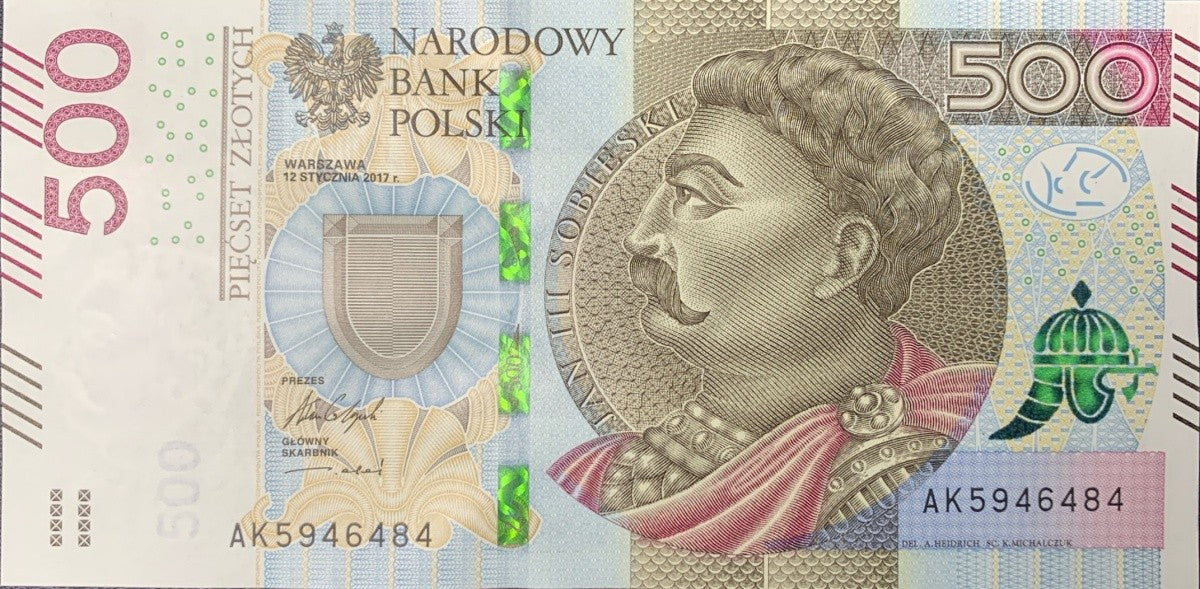 Poland 500 Zlotych 2017 P 190b UNC