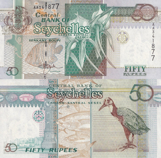 Seychelles 50 Rupees ND 1998 P 38 UNC