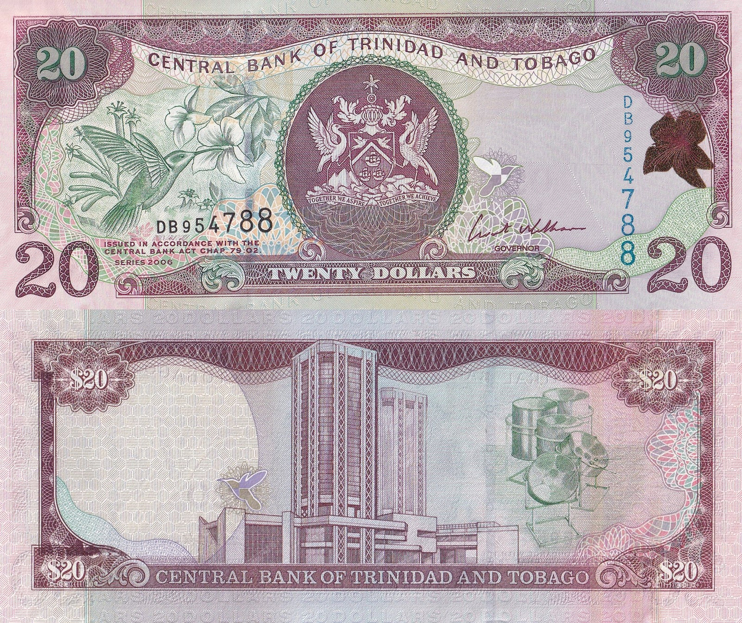 Trinidad and Tobago 20 Dollars 2006 P 49 UNC
