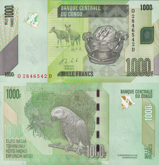 Congo Democratic Republic 1000 Francs 2013 P 101b UNC