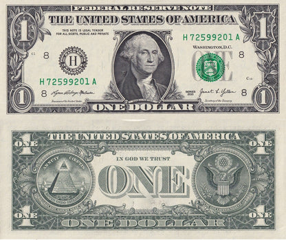 United States USA 1 Dollar 2021 P 549 H St. Louis MO UNC 1 Bundle Lot 100 pcs