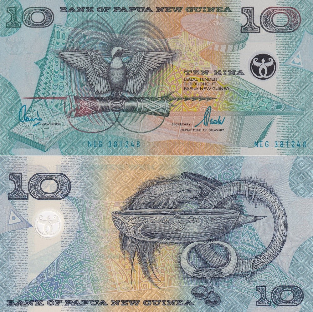Papua New Guinea 10 Kina ND 2000 P 26a Polymer UNC