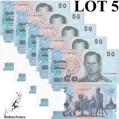 Thailand 50 Baht ND 2004 P 112 UNC LOT 5 pcs
