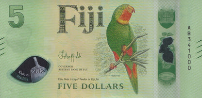 Fiji 5 Dollars 2026 P New Design Polymer UNC