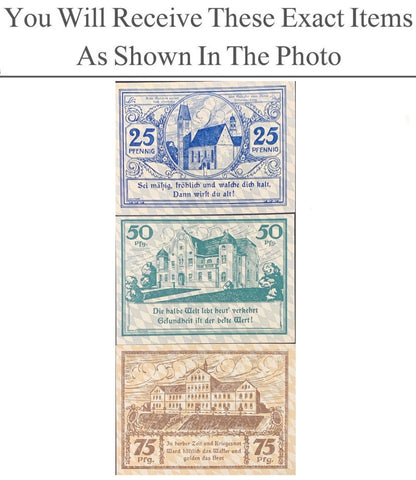 Germany Notgeld BAD WORISHOFEN 25 50 75  Pfennig 1921 Full Set 3 pcs