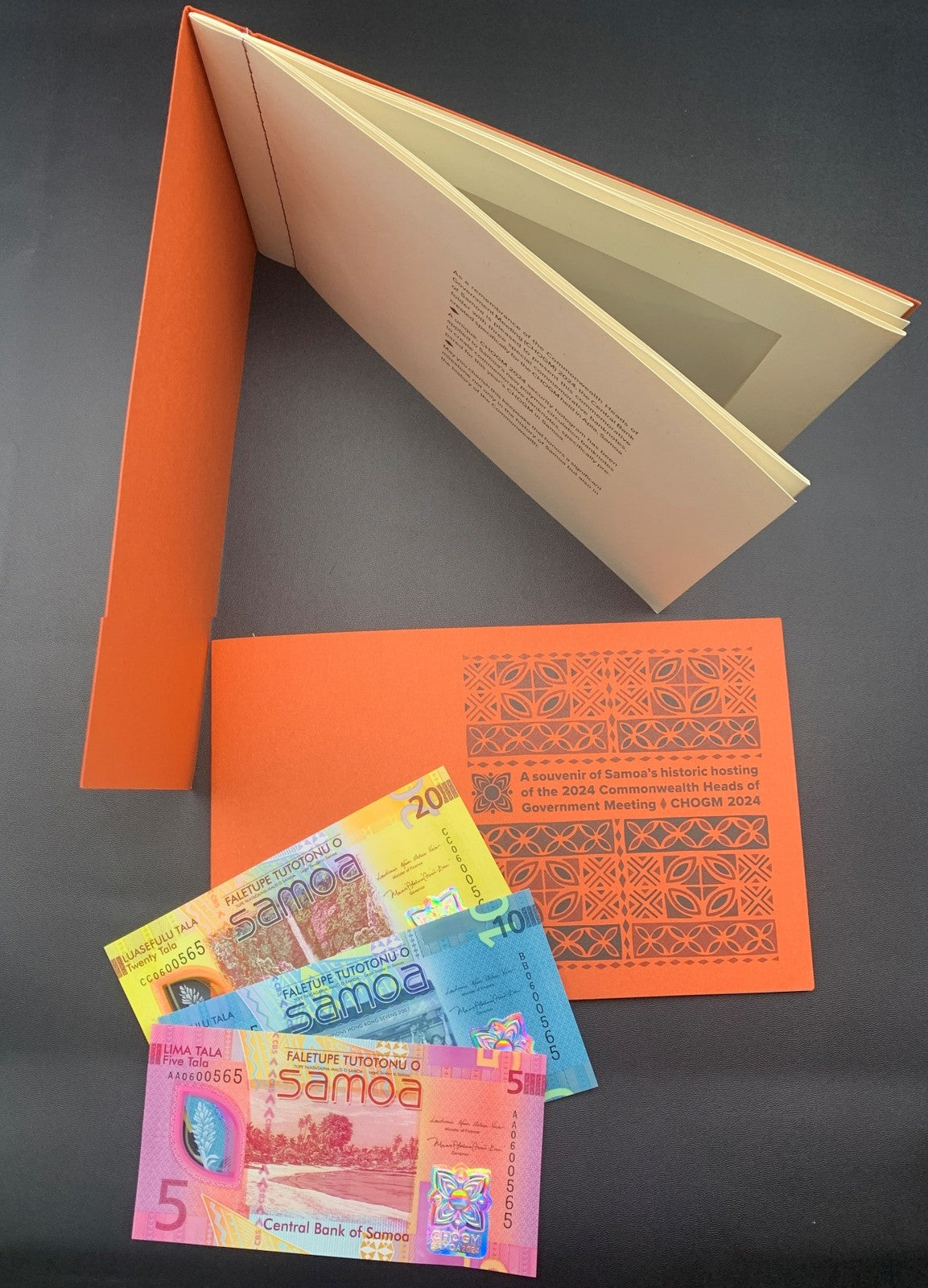 Samoa 5 10 20 Tala 2024 P 50 51 52 Polymer UNC Set 3 p Match No.0565 With Folder