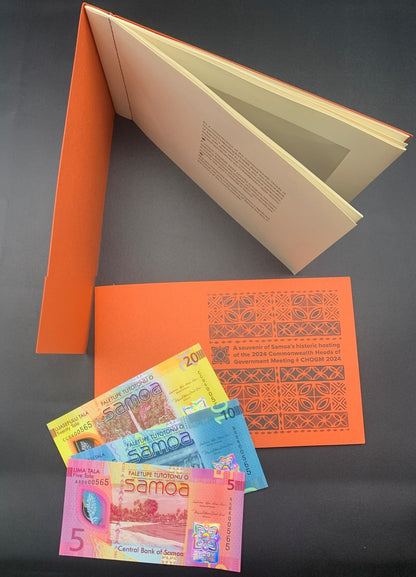 Samoa 5 10 20 Tala 2024 P 50 51 52 Polymer UNC Set 3 p Match No.0565 With Folder