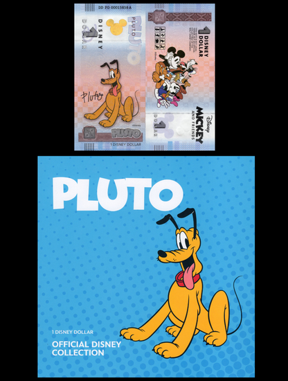 Disney Official Mickey Mouse & Frinds 1 Dollar 2025 Pluto UNC With Folder