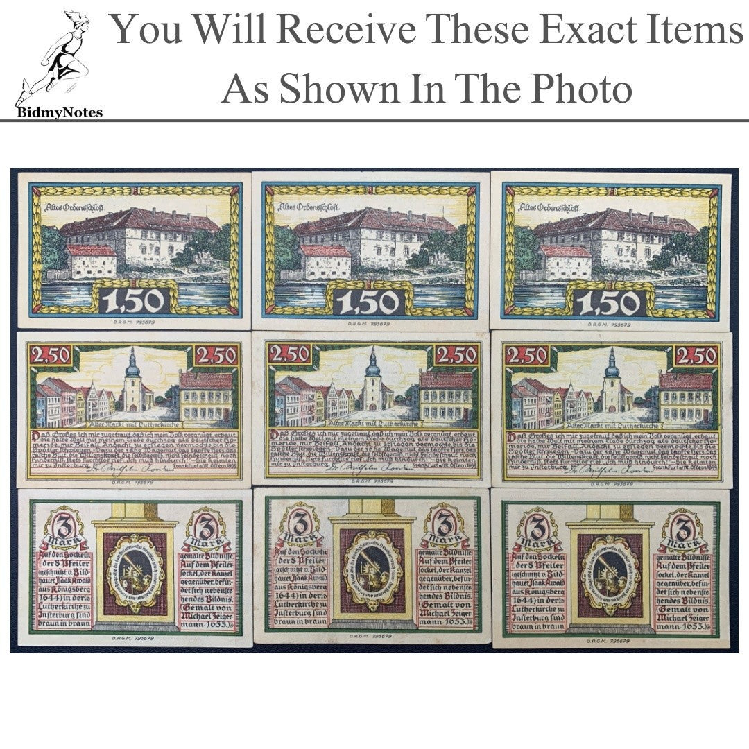 Germany Notgeld OBERHOF 1.5 2.5 3 Mark ND 1921-1923 Set 9 pcs