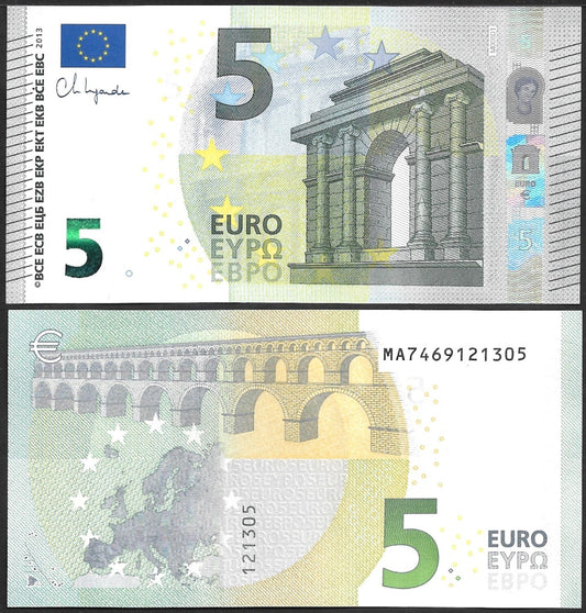 European Union / Portugal 5 Euro 2013 P 26m UNC Serial Prefix M