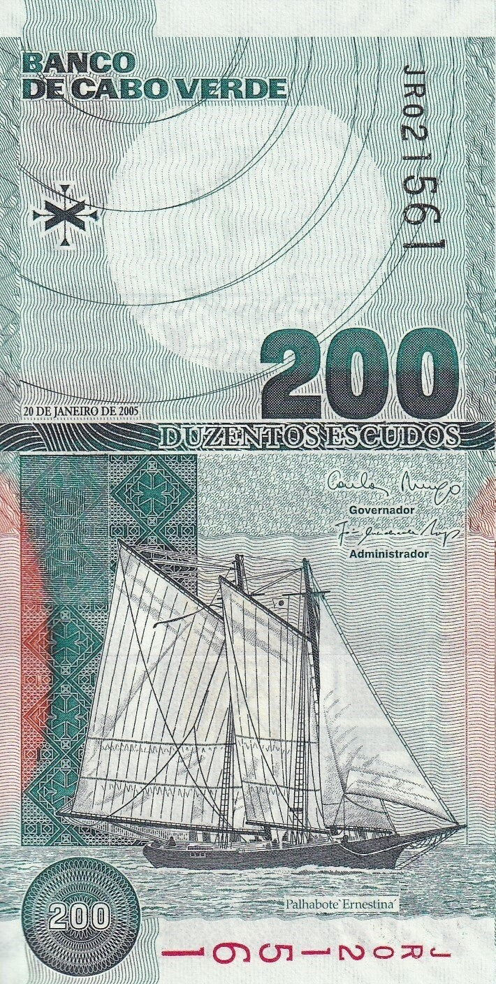 Cape Verde Cabo Verde 200 Escudos 2005 P 68 UNC