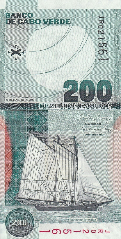 Cape Verde Cabo Verde 200 Escudos 2005 P 68 UNC