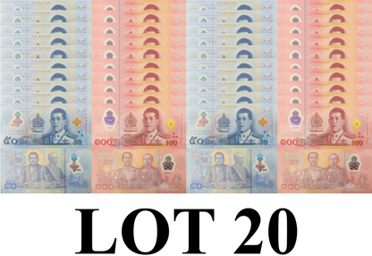 Thailand 50 100 Baht ND 2025 P 146 147 NEW Polymer UNC Set 2 LOT 20