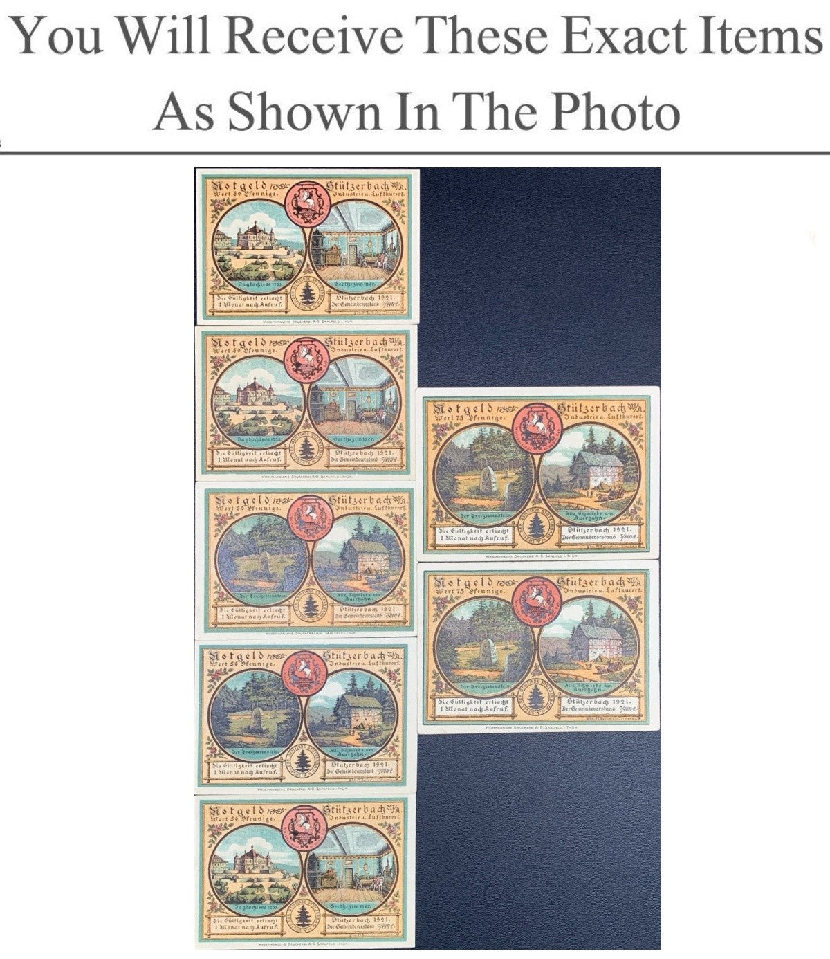 Germany Notgeld STUTZERBACH 50 75 Pfennig 1921 Full Set 7 pcs