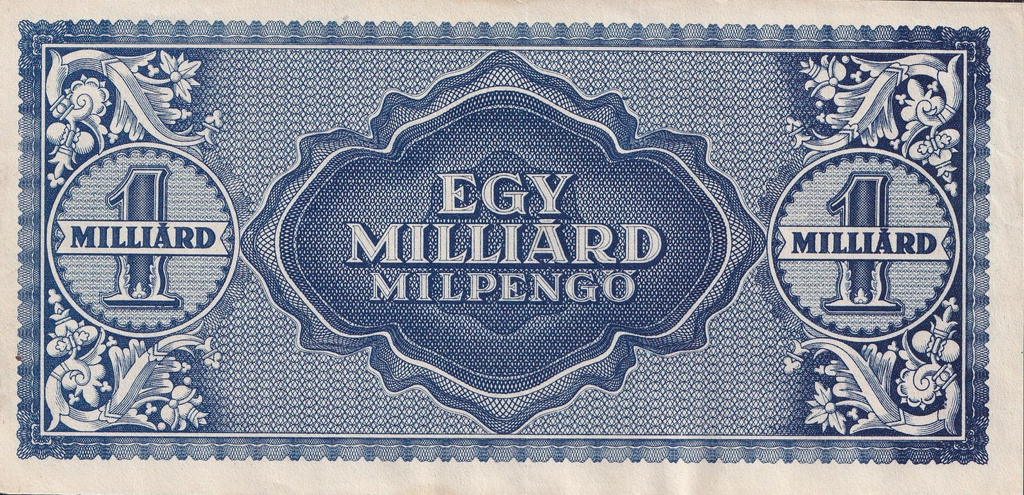 Hungary 1 Quadrillion Pengo 1946 P 131 UNC FOXING