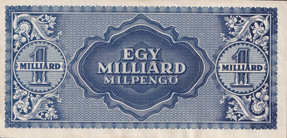Hungary 1 Quadrillion Pengo 1946 P 131 UNC FOXING