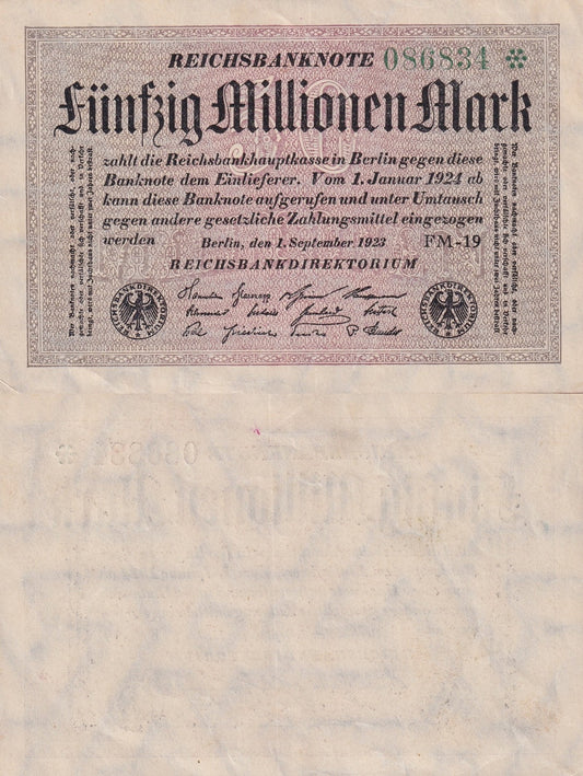 Germany 50000000 Mark 1923 P 109 AU 