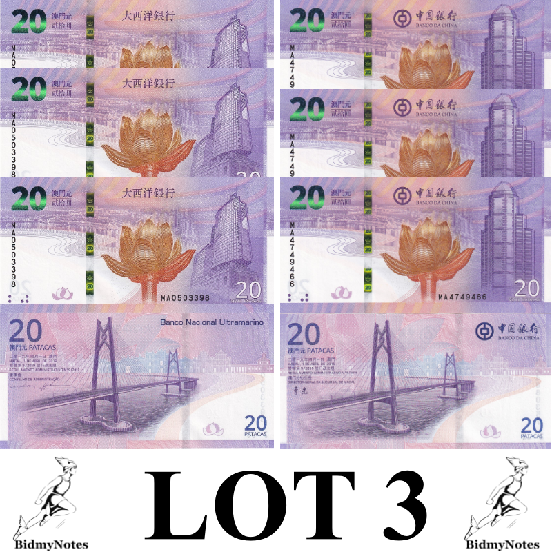 Macau Macao 2019 P 89 127 Commemorative UNC BNU BOC Set 2 pcs LOT 3