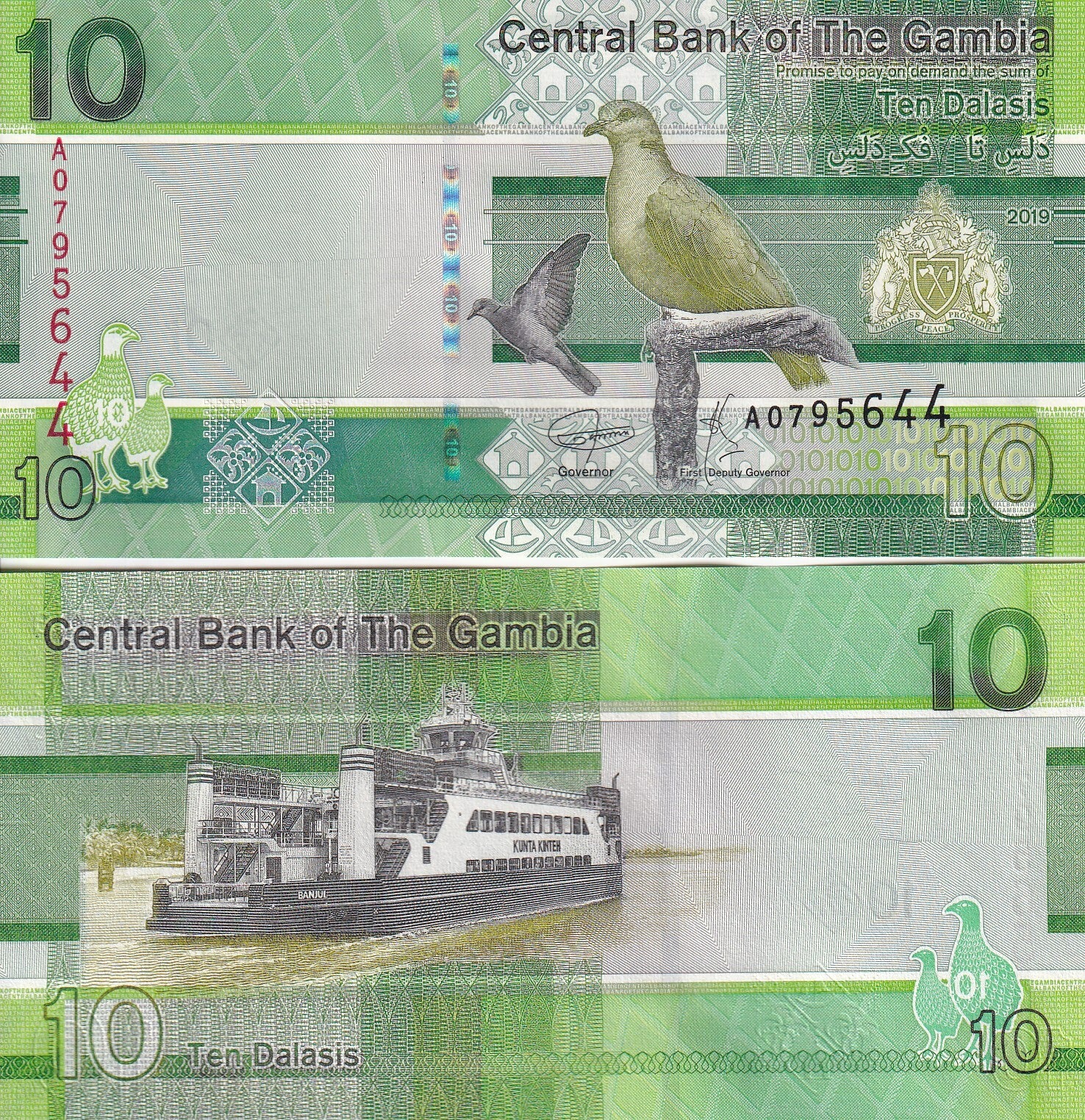 Gambia 10 Dalasis 2019 P 38 UNC