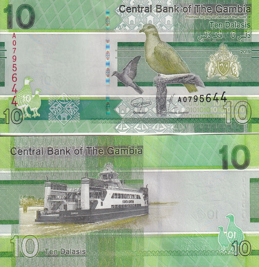 Gambia 10 Dalasis 2019 P 38 UNC