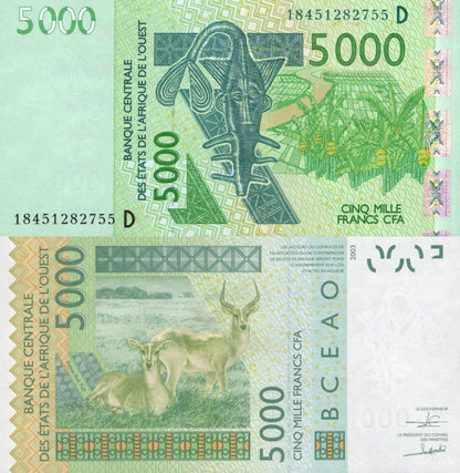 West African States 5000 Francs 2018 P 417D UNC