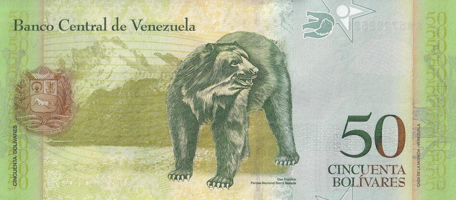 Venezuela 50 Bolivares 2015 P 92k UNC
