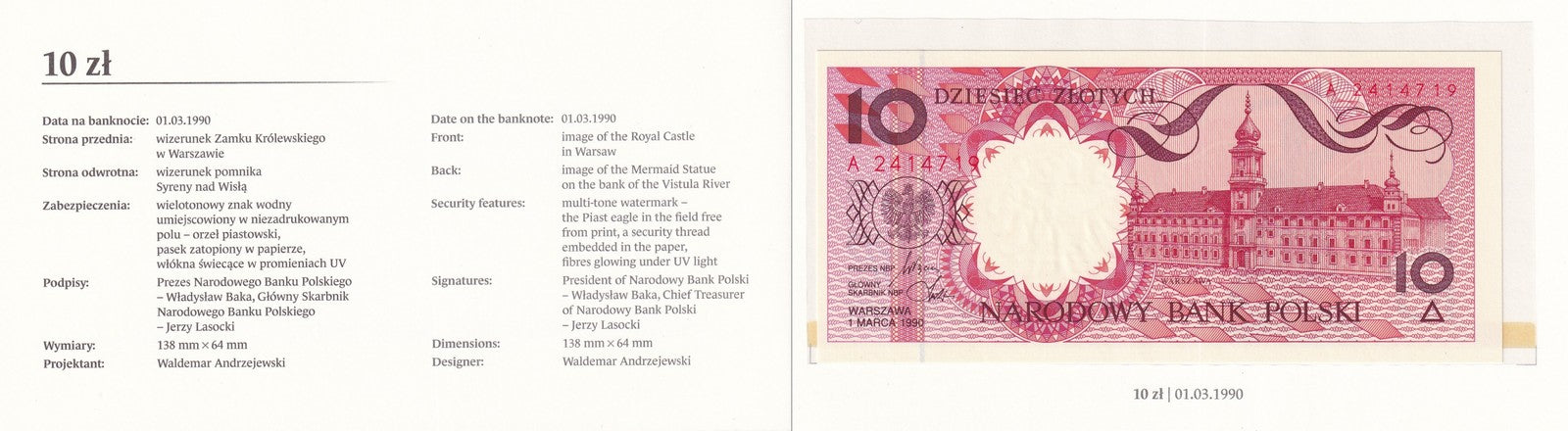 Poland 1 2 5 10 20-500 Zloty 1990 P 164 165-172 UNC Set 9 pcs With Folder