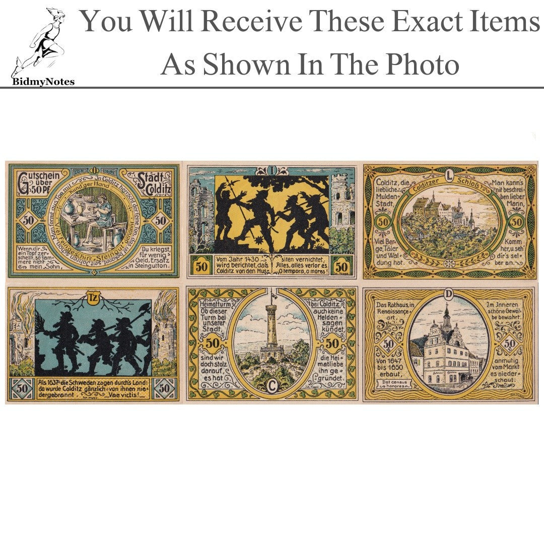 Germany Notgeld COLDITZ 50 Pfennig 1921 Set 6 pcs
