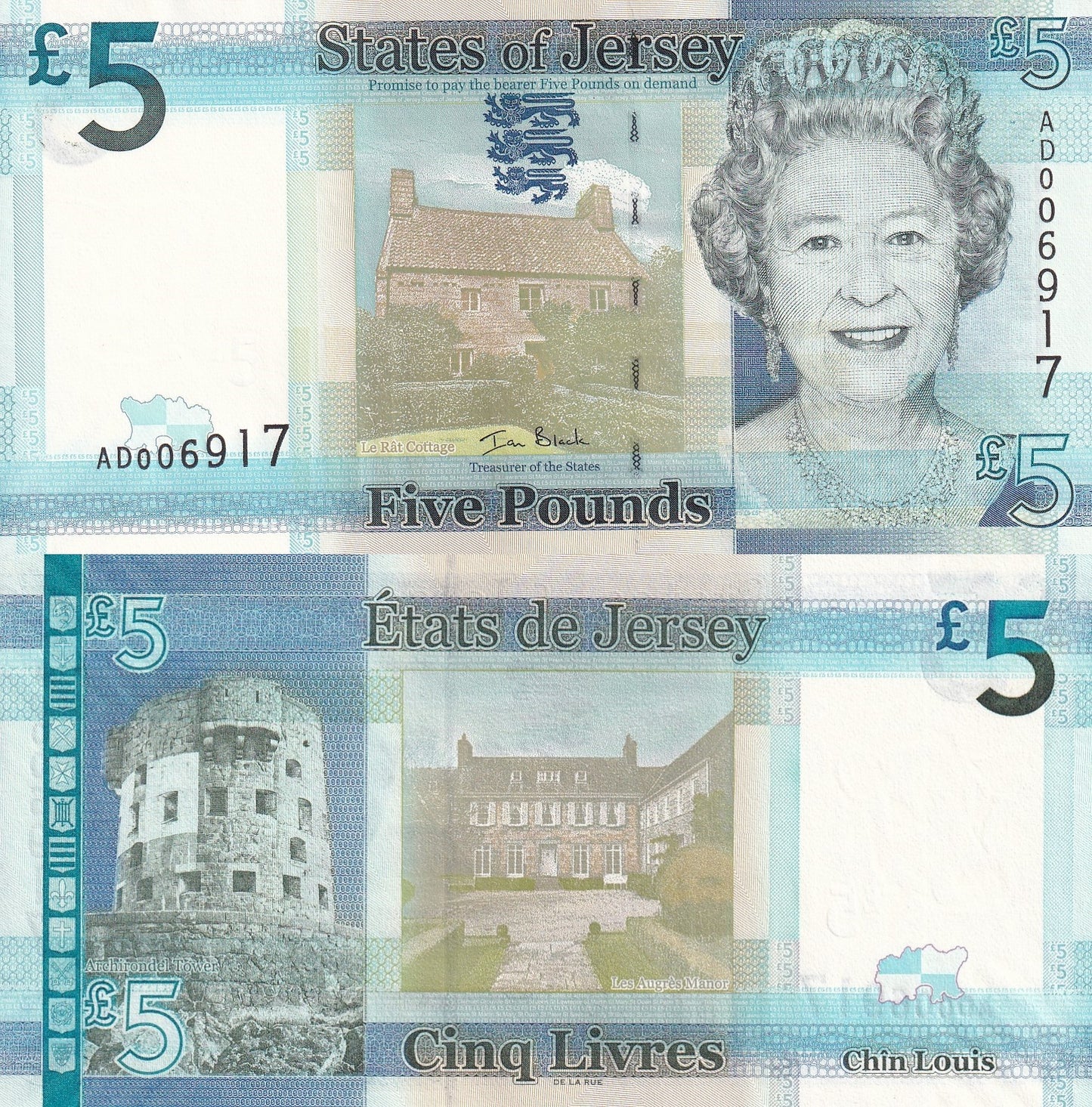 Jersey 5 Pounds ND 2010 P 33 UNC