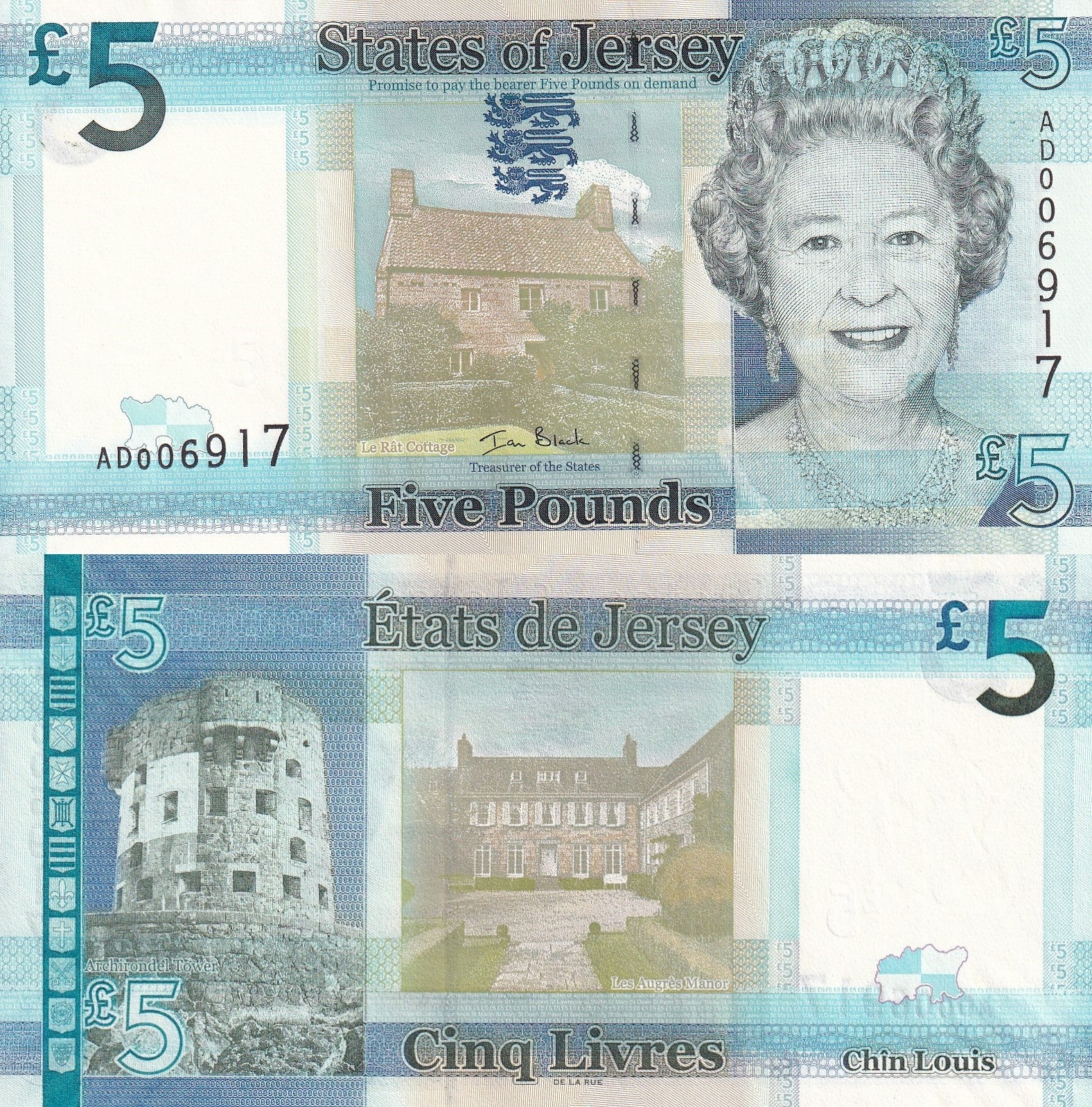 Jersey 5 Pounds ND 2010 P 33 UNC