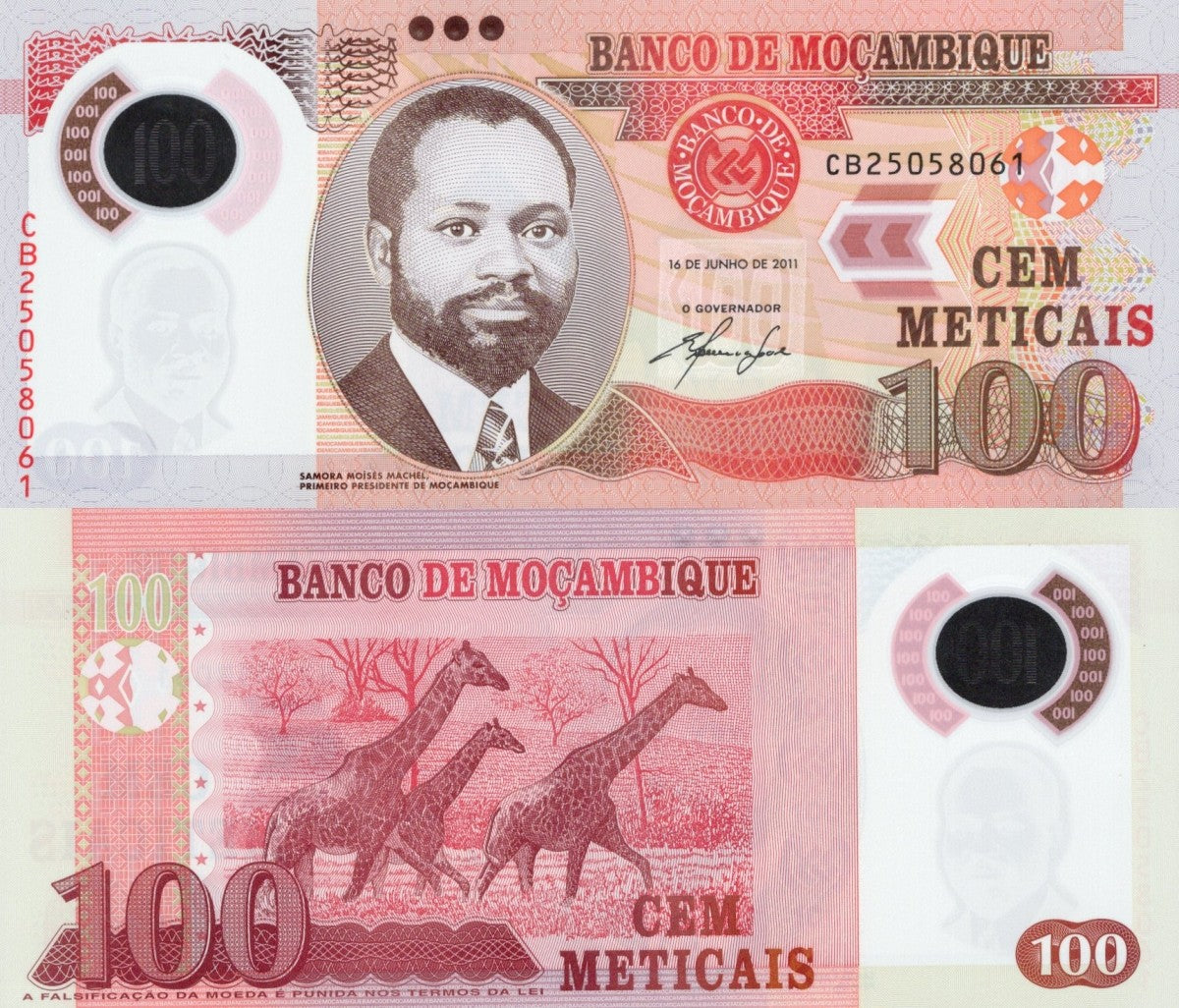Mozambique 100 Meticais 2011 P 151a Polymer UNC