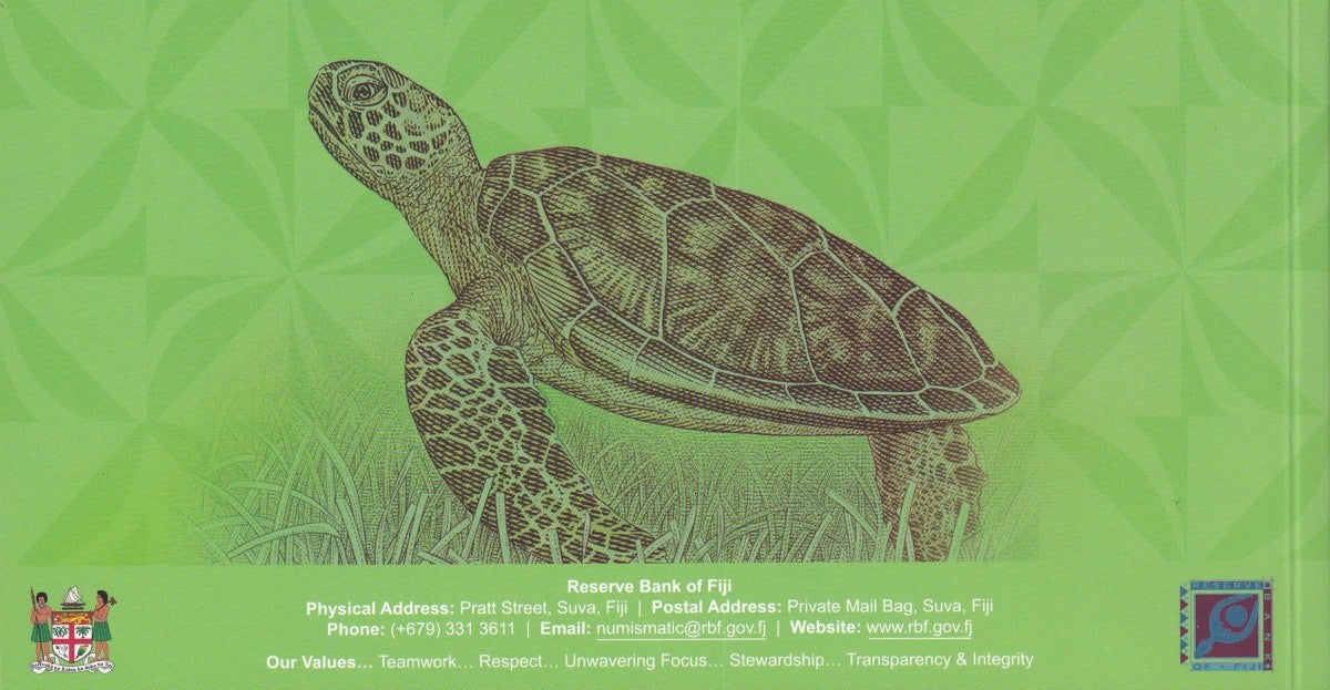 Fiji 5 Dollars 2026 P New Polymer Design UNC AA Prefix With Folder